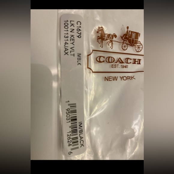 NWT COACH Lock And Key Bag Charm Key Ring C1679 BLACK - Picture 5 of 12